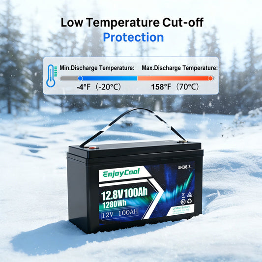 12V 100Ah LiFePO4 Battery Lifespan for RV, Solar Energy, Off Grid, Trolling Motor - EnjoyCool