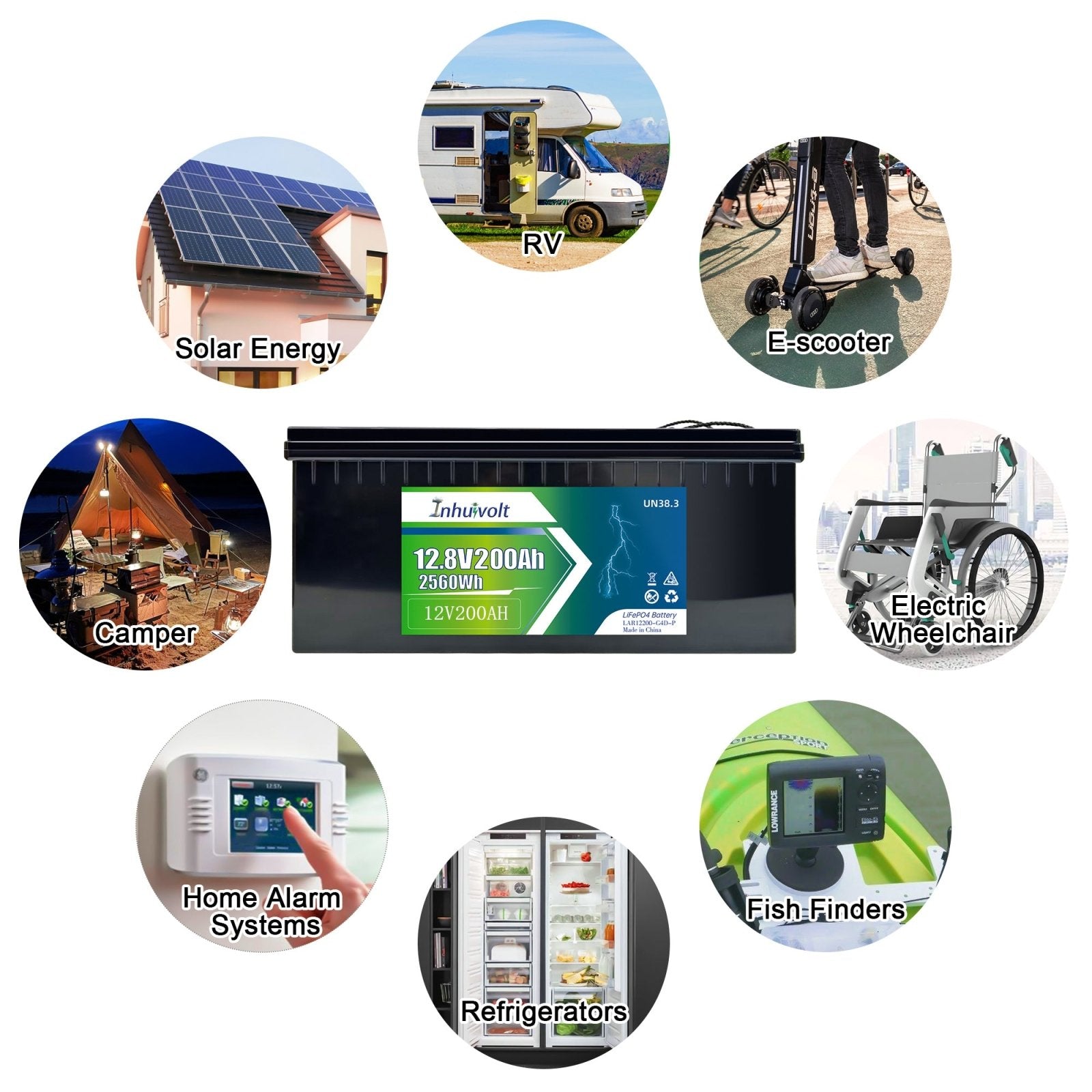 12V 200Ah LiFePO4 Battery , for RV, Solar Energy, Trolling motor, Off Grid - EnjoyCool