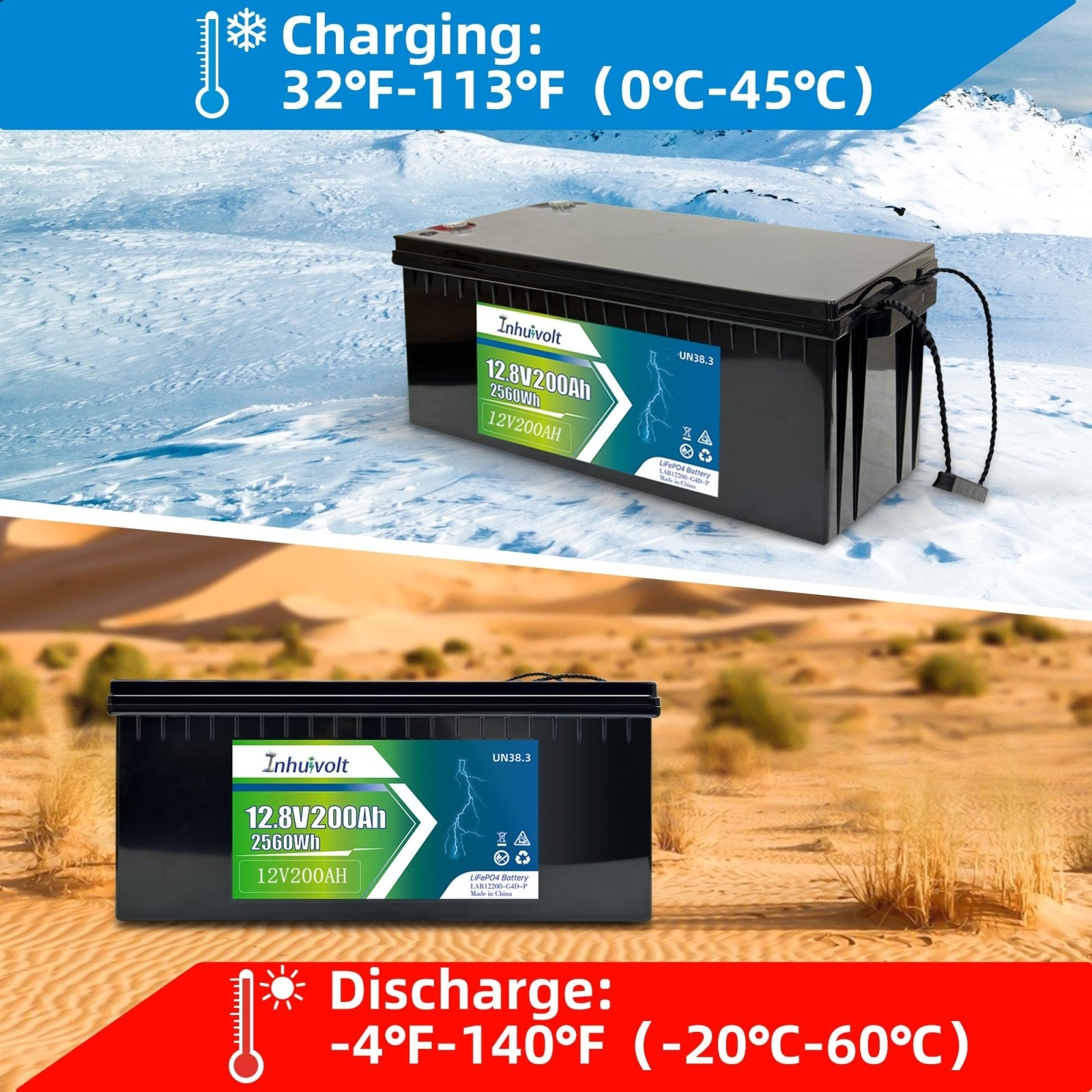 12V 200Ah LiFePO4 Battery , for RV, Solar Energy, Trolling motor, Off Grid - EnjoyCool