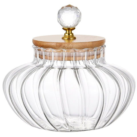 26 OZ Glass Cookie Jars with Lids Decorative Coffee Candy Canisters Halloween Pumpkin Shaped Food Storage Jar with Bamboo Lids Kitchen Jars for Nuts Spice Beans Tea Snack - EnjoyCool