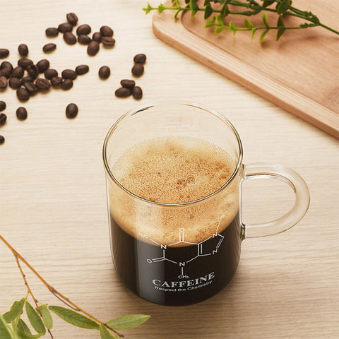 Caffeine Beaker Mug, Chemistry Coffee Mug 15.22 oz Borosilicate Glass, Measuring Graduated Beaker (450ml) - EnjoyCool