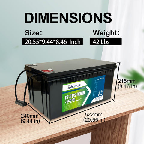 LiFePO4 Battery 12V 200Ah, Lithium Marine Batteries 15000 Deep Cycles, Bulit in 200A BMS Protection, for RV, Solar Energy, Trolling motor, Off Grid - EnjoyCool