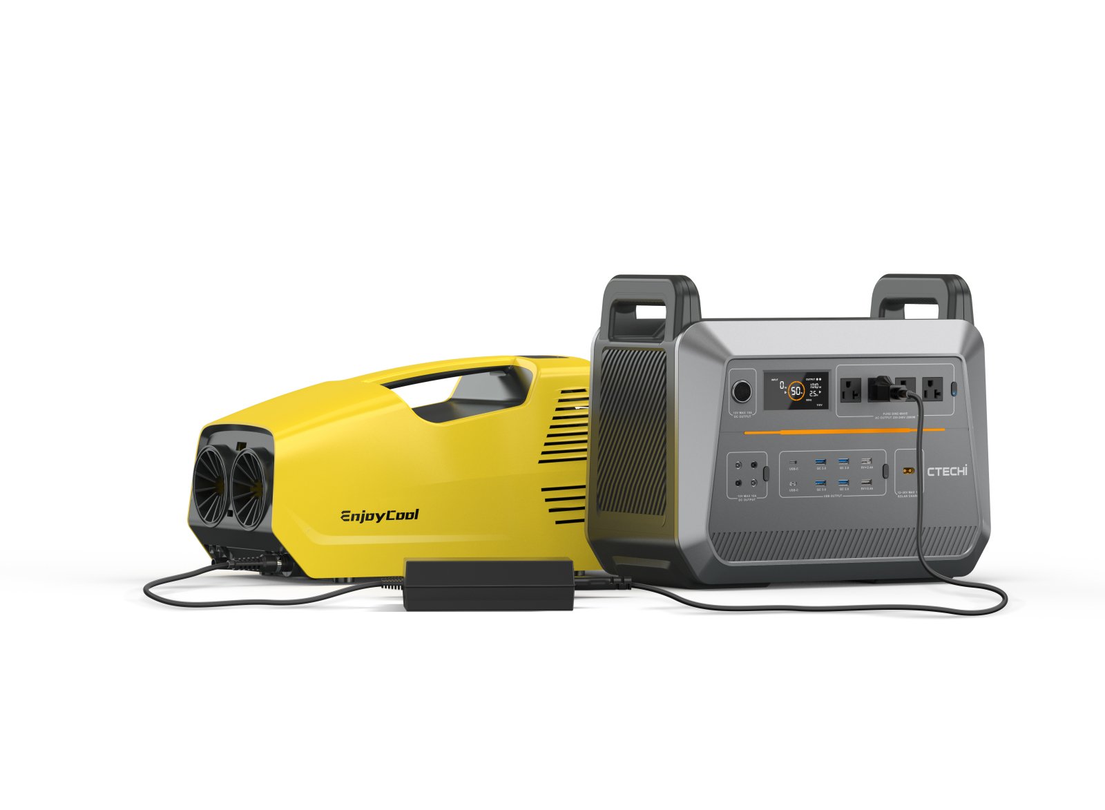 EnjoyCool Coolstation: LINK 1 - EnjoyCool movable air conditioner-temporary ac units-portabl ac-portable ac uint-windowless ac unit charge by portable power staion